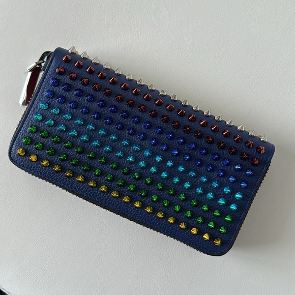 ❌SOLD❌ Christian Louboutin Panettone Wallet Calf Empire/Spikes Mix with Box & DB - Picture 6 of 14